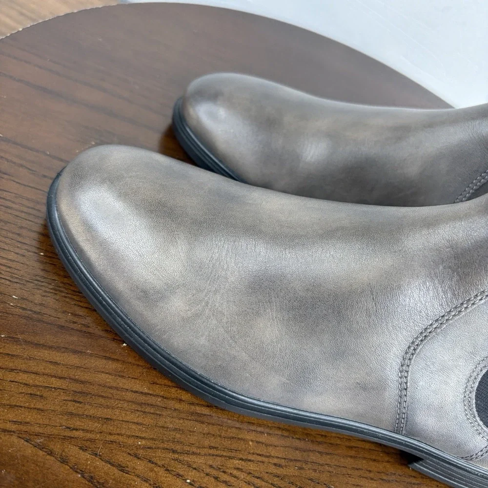 Ecco Touch 15 Boots Women's 39 / 8 Gray Leather Comfort Chelsea Ankle Booties